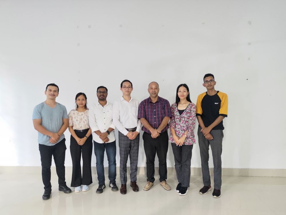Prof Dipak Sinha and the research group at Nagaland University.